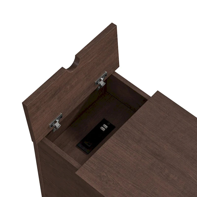 Classic Charging End Table with USB Ports and Storage - 23 in Height