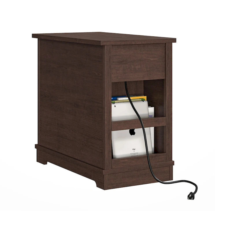 Classic Charging End Table with USB Ports and Storage - 23 in Height