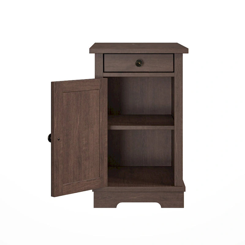 Classic Charging End Table with USB Ports and Storage - 23 in Height