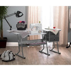 Studio Designs Eclipse Ultra Grey and White Wood Top Sewing Table