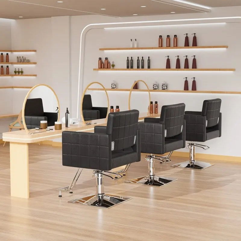 OmySalon PVC leather stainless steel foot operated for Salon Styling Chair, Hair Cutting Hairdressing Beauty Equipment - N/A