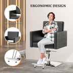 OmySalon PVC leather stainless steel foot operated for Salon Styling Chair, Hair Cutting Hairdressing Beauty Equipment - N/A