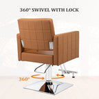 OmySalon PVC leather stainless steel foot operated for Salon Styling Chair, Hair Cutting Hairdressing Beauty Equipment - N/A