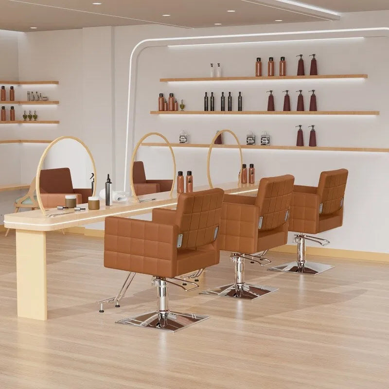 OmySalon PVC leather stainless steel foot operated for Salon Styling Chair, Hair Cutting Hairdressing Beauty Equipment - N/A