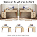 51-Inch Computer Desk with Reversible Drawer Cabinet and Printer Stand