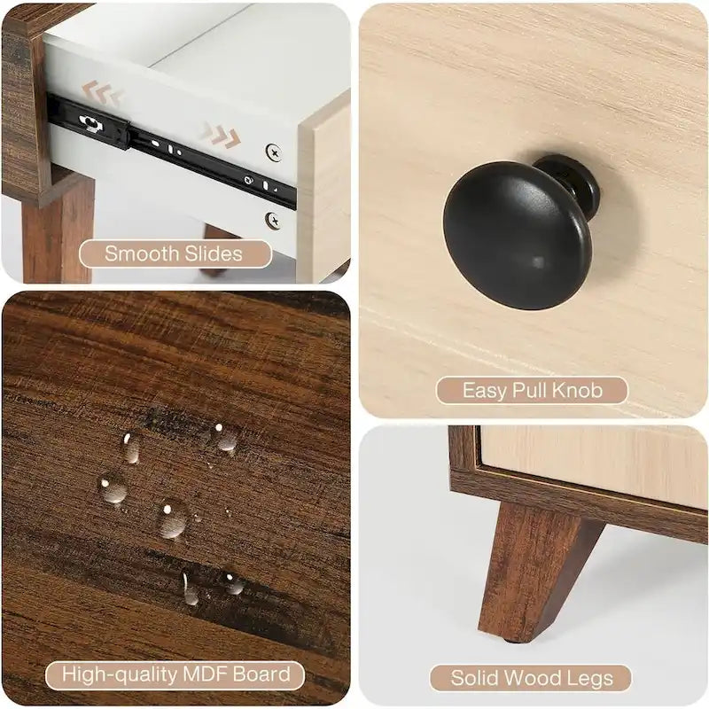 51-Inch Computer Desk with Reversible Drawer Cabinet and Printer Stand