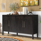 60 Modern 4-Door Sideboard with Solid Wood Legs