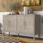 60 Modern 4-Door Sideboard with Solid Wood Legs