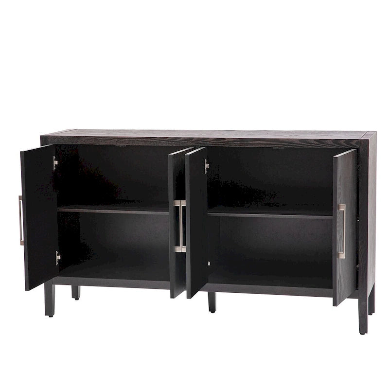 60 Modern 4-Door Sideboard with Solid Wood Legs
