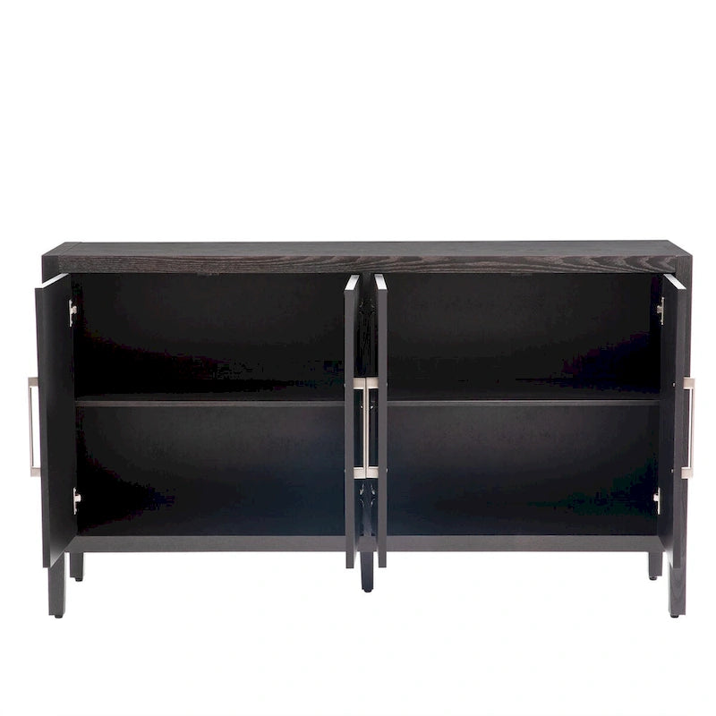 60 Modern 4-Door Sideboard with Solid Wood Legs