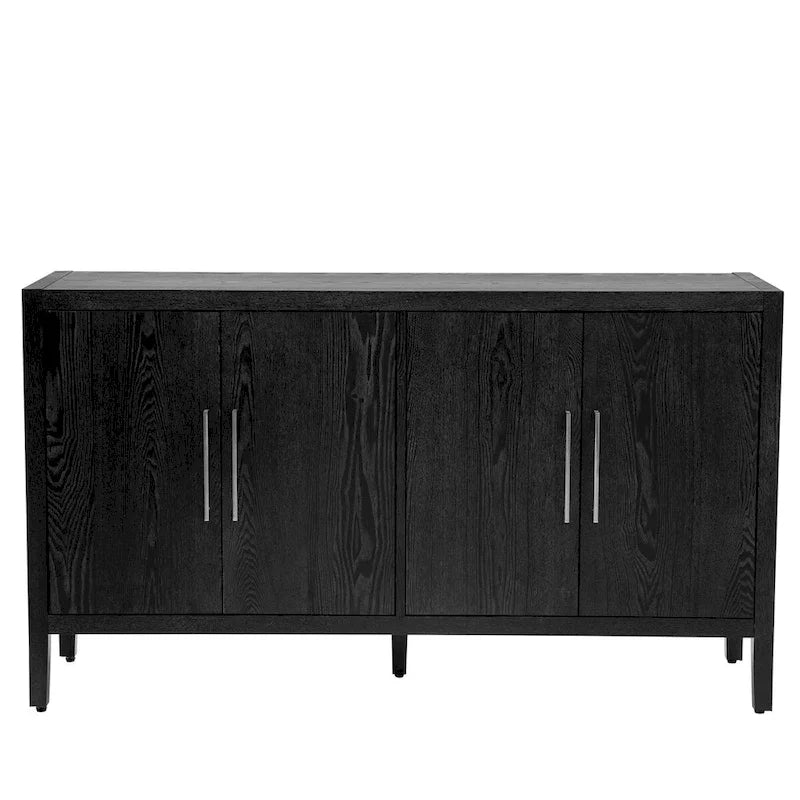 60 Modern 4-Door Sideboard with Solid Wood Legs