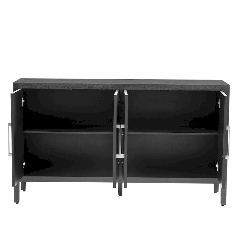 60 Modern 4-Door Sideboard with Solid Wood Legs