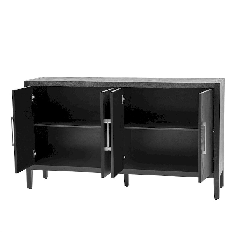60 Modern 4-Door Sideboard with Solid Wood Legs