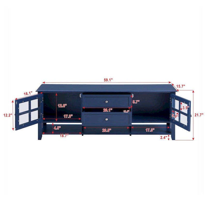 TV Stand for TVs up to 60,Entertainment Center with Multifunctional Storage Space,TV Cabinet with Modern Design,Media Console