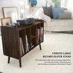 Record Player Stand with Power Outlet and USB Ports, Vinyl Record Storage Table,Vinyl Holder Display Shelf