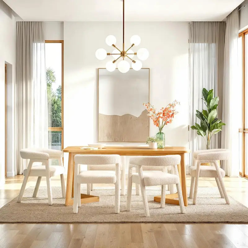 Middlebrook Modern Solid Wood Dining Table with Geometric Legs