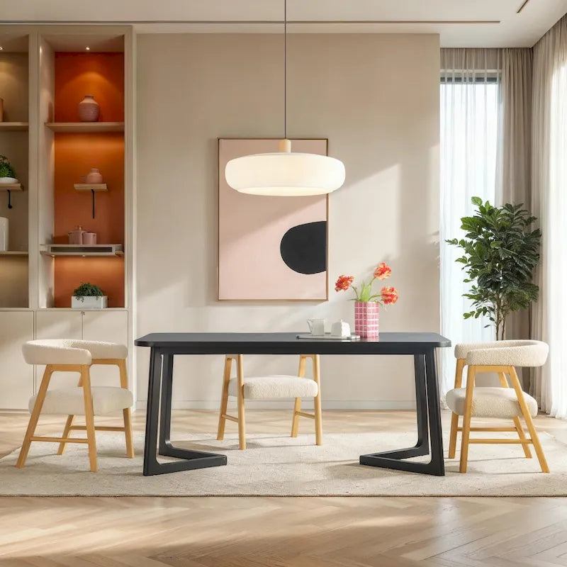 Middlebrook Modern Solid Wood Dining Table with Geometric Legs