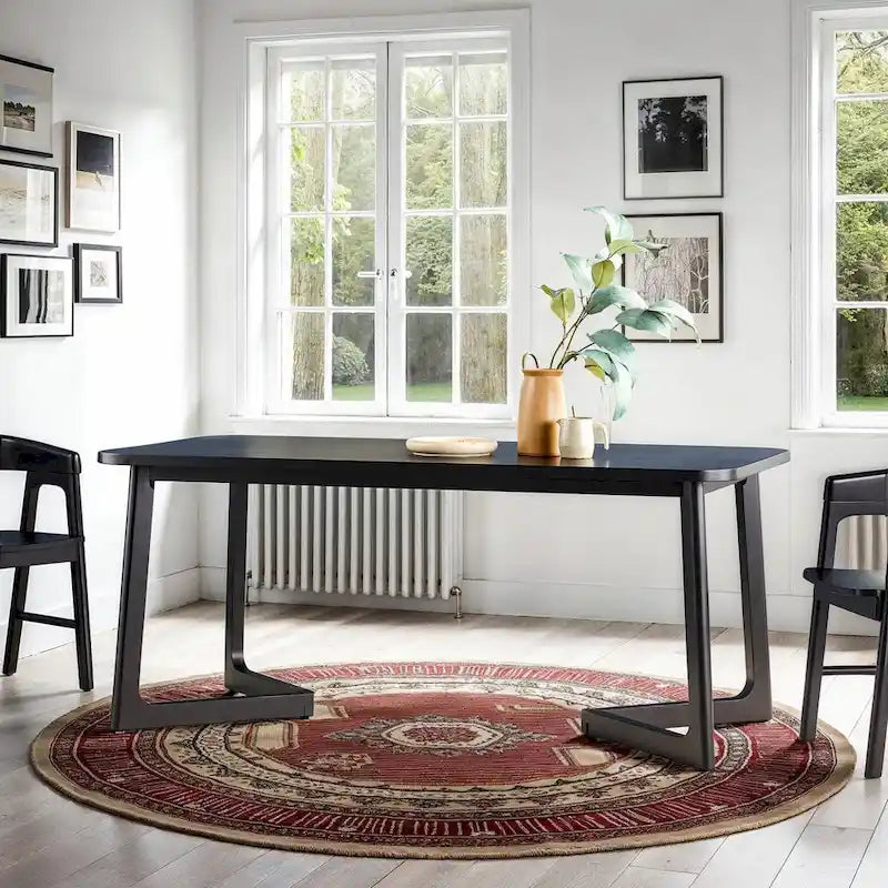 Middlebrook Modern Solid Wood Dining Table with Geometric Legs