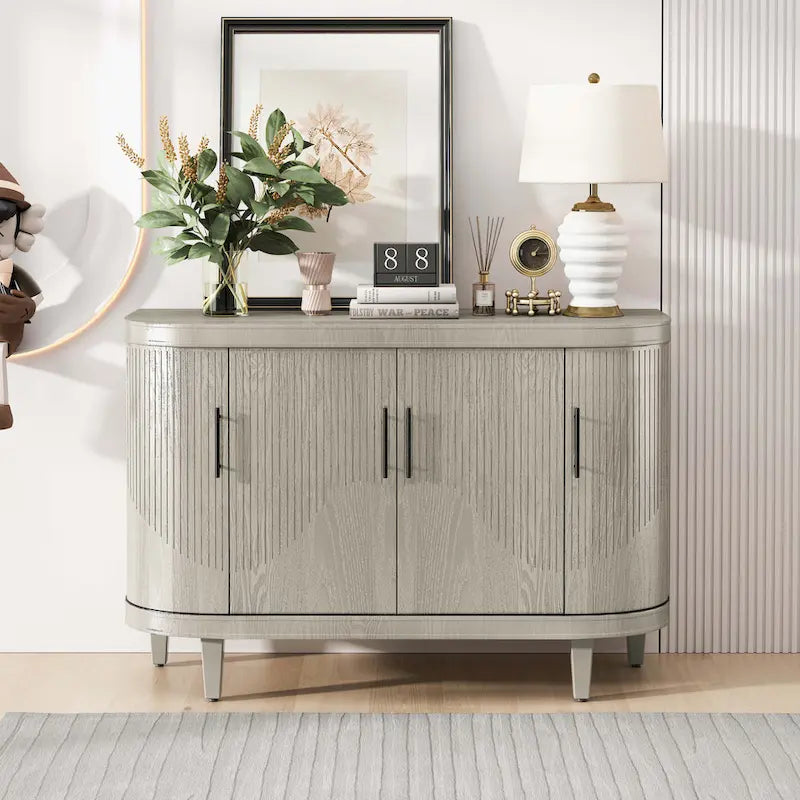 Modern 47.2-Inch Decorative Storage Cabinet with Adjustable Shelves