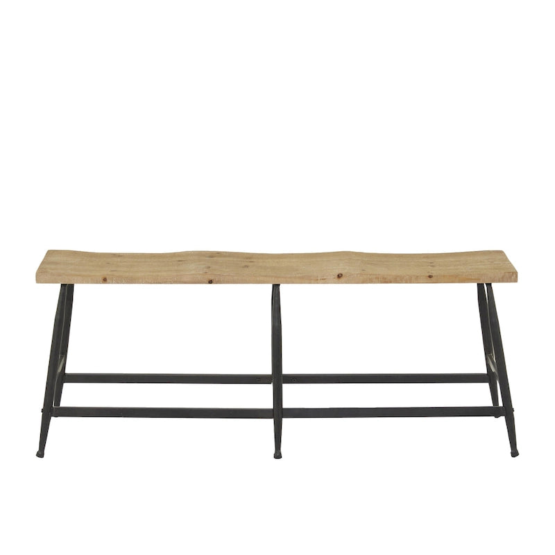 Metal Slim Home Bench - Brown - Roche River Decor