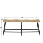 Metal Slim Home Bench - Brown - Roche River Decor