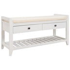 Shoe Rack with Cushioned Seat and Drawers, Multipurpose Entryway Storage Bench