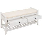 Shoe Rack with Cushioned Seat and Drawers, Multipurpose Entryway Storage Bench
