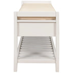 Shoe Rack with Cushioned Seat and Drawers, Multipurpose Entryway Storage Bench
