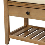 Shoe Rack with Cushioned Seat and Drawers, Multipurpose Entryway Storage Bench