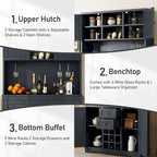 Coffee Bar Cabinet Kitchen Cabinet with Storage,Wine Cabinet with Drawers shelves and cabinets,Buffet Wine & Glass Racks
