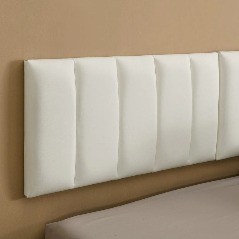 Floating Bed Frame With Led Lights And Wall Mounted Headboard