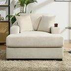 43.5 Chenille Fabric Chaise Lounger Sofa Couch with Pillows, Charge Station & Cup Holders