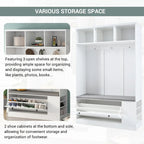 Merax 5-in-1 Entryway Hall Tree with Shoe Storage Bench