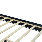 Queen Size Upholstered Platform Bed With Pull Point Headboard