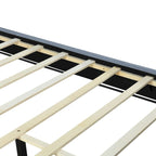 Queen Size Upholstered Platform Bed With Pull Point Headboard
