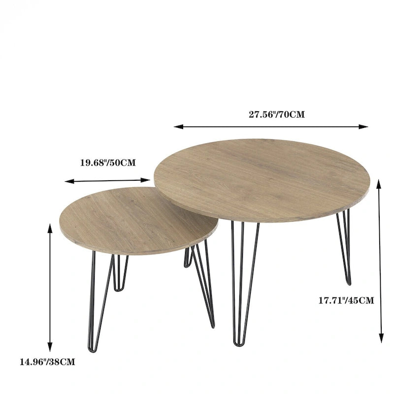27.56 Round Nesting Coffee Table Set of 2