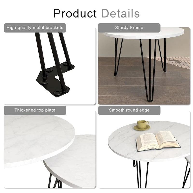 27.56 Round Nesting Coffee Table Set of 2