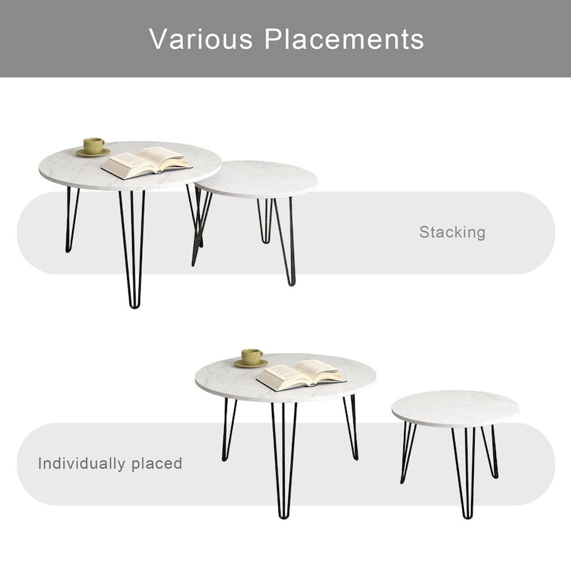 27.56 Round Nesting Coffee Table Set of 2