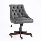 Medieval Retro Style Sheepskin Pattern Fabric Home Office Chair with Lift,Swivel and Recline Functions