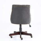 Medieval Retro Style Sheepskin Pattern Fabric Home Office Chair with Lift,Swivel and Recline Functions