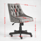 Medieval Retro Style Sheepskin Pattern Fabric Home Office Chair with Lift,Swivel and Recline Functions