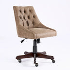 Medieval Retro Style Sheepskin Pattern Fabric Home Office Chair with Lift,Swivel and Recline Functions