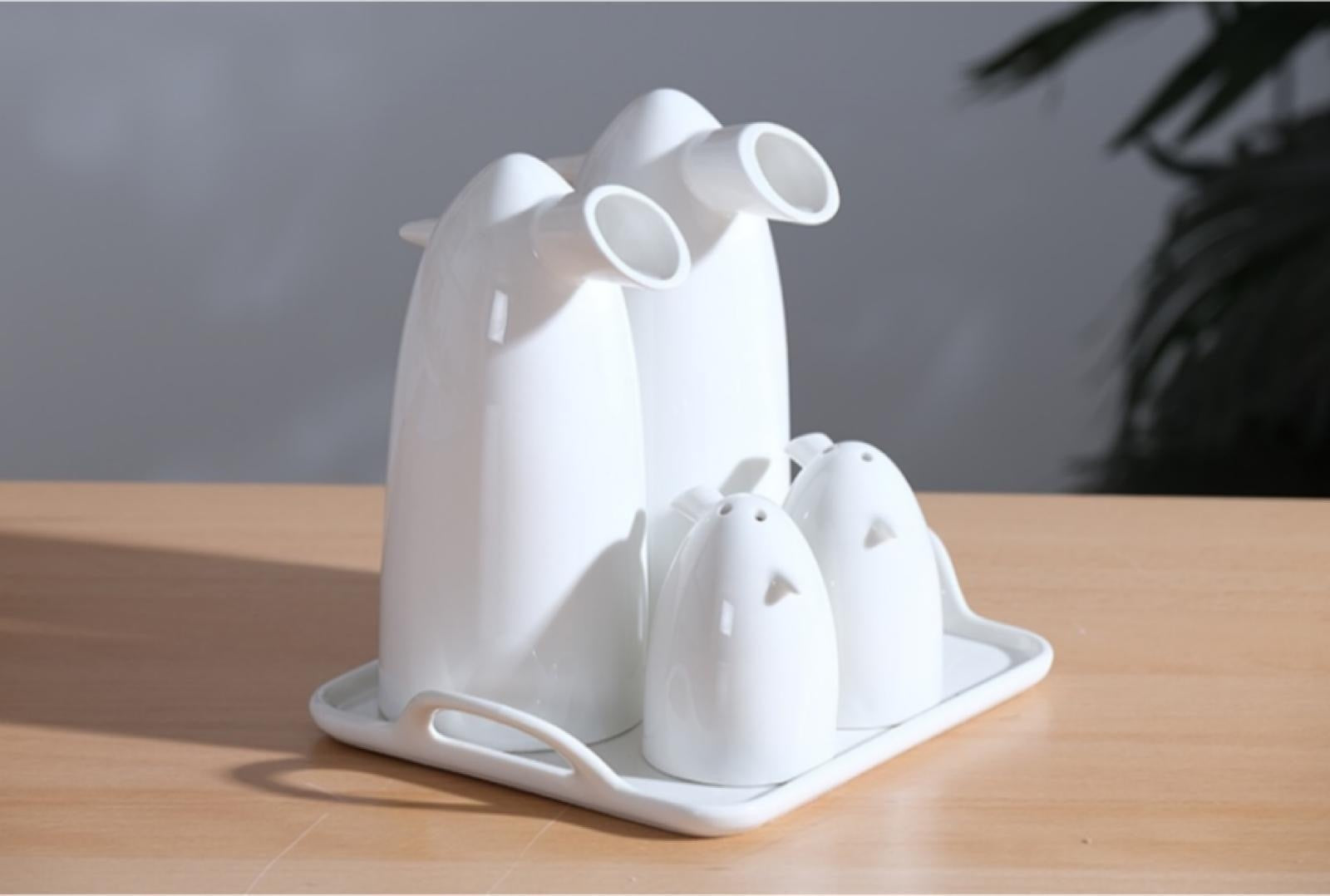 ACR 5-Piece Oil &amp; Vinegar Set with Porcelain Tray