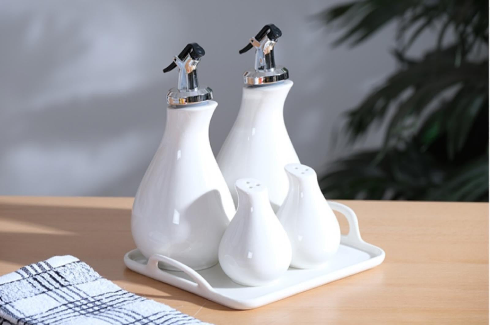 ACR 5-Piece Oil &amp; Vinegar Set with Porcelain Tray