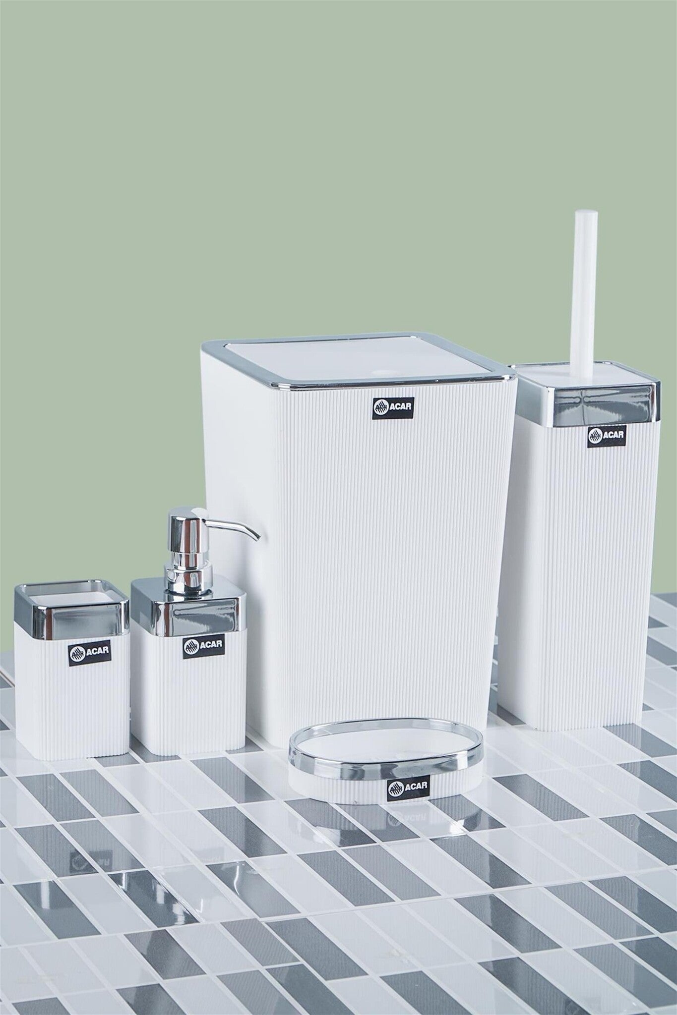 ACRYLIC BATH SET 5-PIECE WHITE