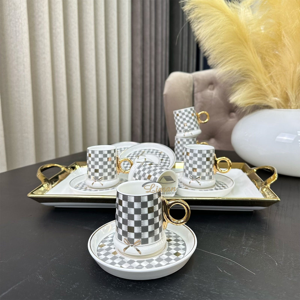 ACR Almond Espresso Set 12 Piece | 6 Person Gray