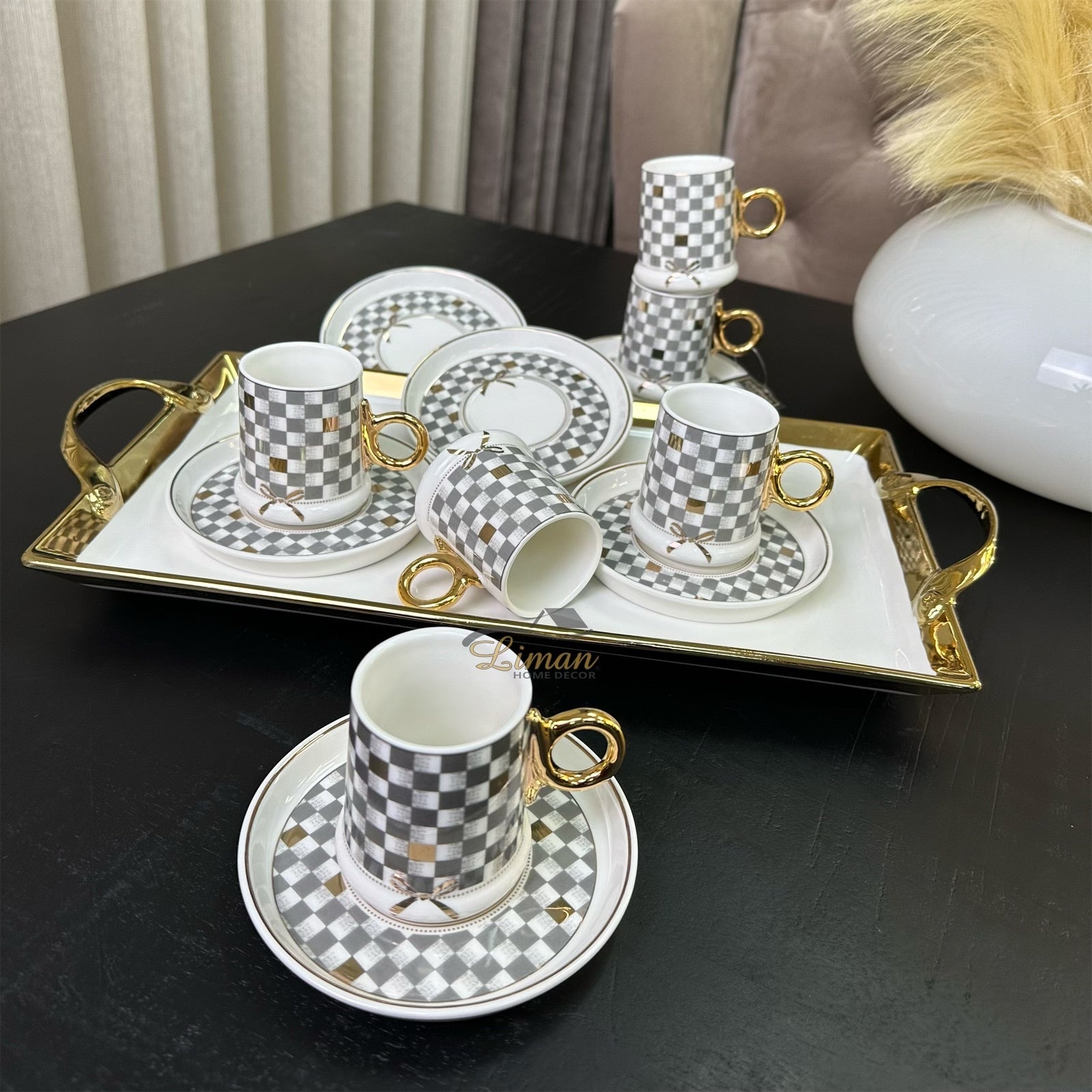 ACR Almond Espresso Set 12 Piece | 6 Person Gray