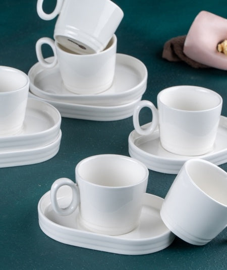 ACR Bianco Perla Nescafe - 12-Piece Coffee Set | 6 Persons