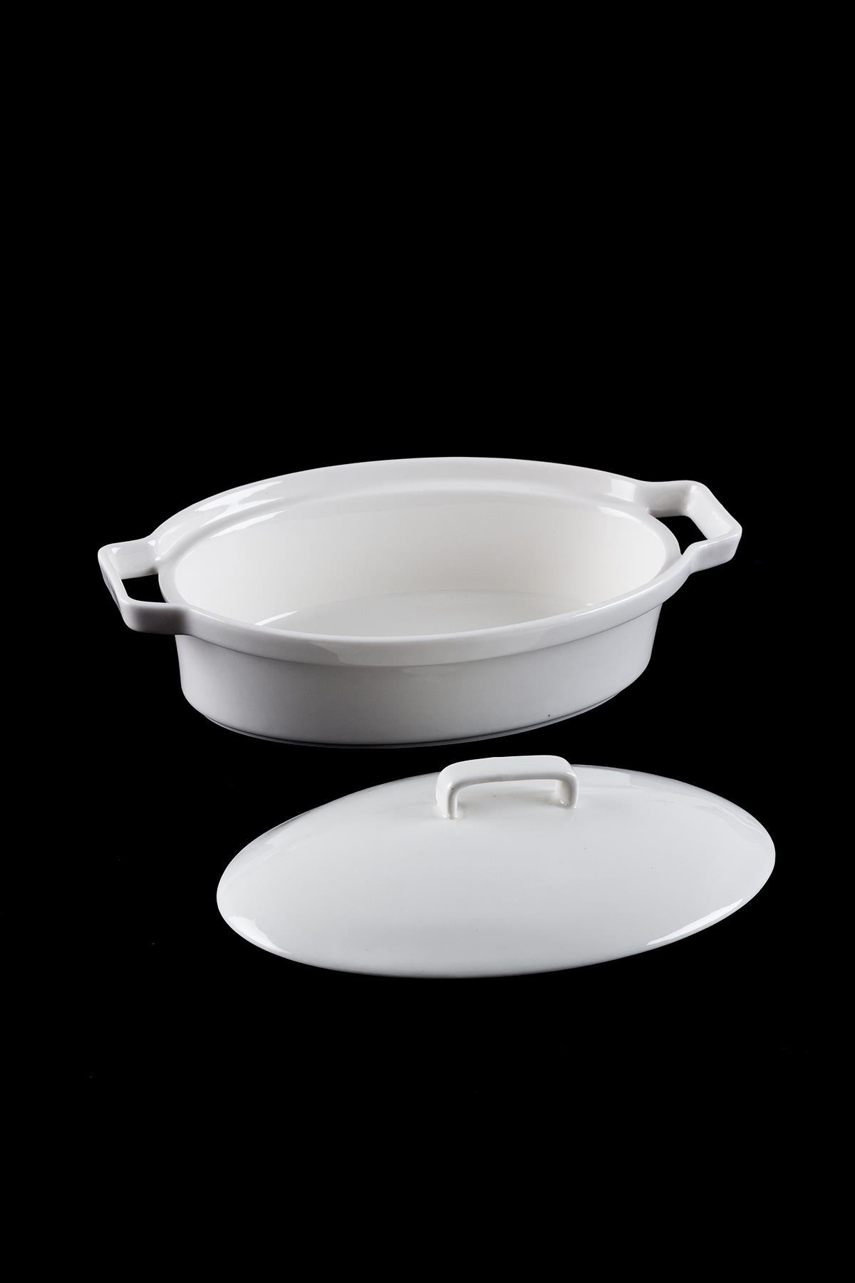 ACR Bianco perla Oven Dish Oval with Lid 17 Cm