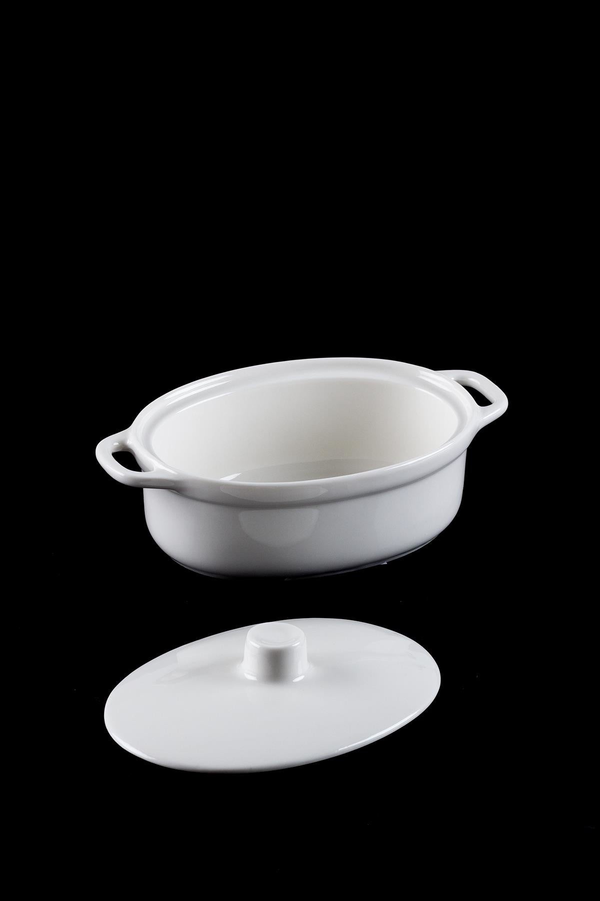 ACR Bianco perla Oven Dish Oval with Lid 26 cm